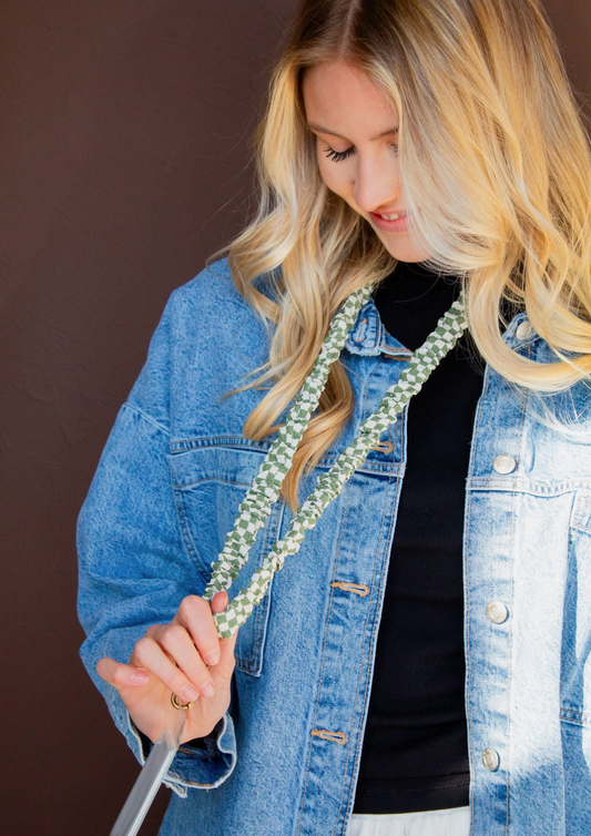 The Green Checkerboard Andi Lanyard